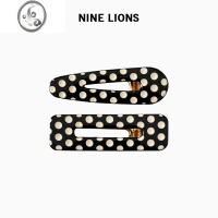 JiMi(饰品)复古黑白点鸭嘴夹简约百搭发夹边夹刘海夹发饰女