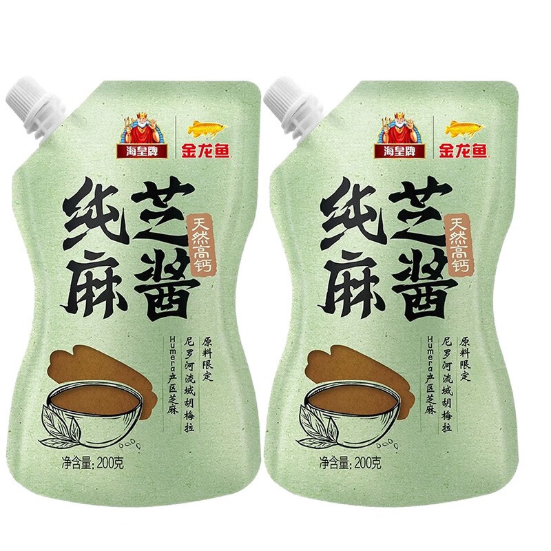 金龙鱼海皇牌纯芝麻酱200g小包家用涮火锅蘸料麻酱热干面拌面用