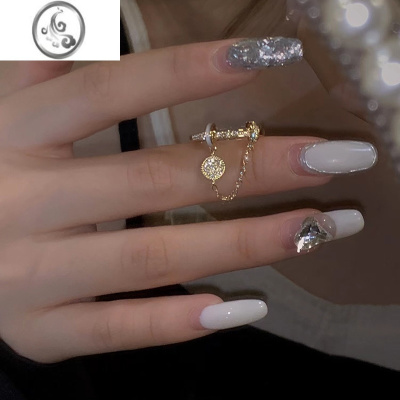 JiMi辣妹单品!闪钻锆石日韩气质百搭开口戒指高级小众ins简约食指戒