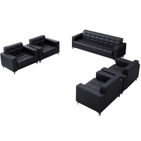 戴劲 办公沙发商务接待会客皮沙发办公室商务洽谈沙发组合西皮