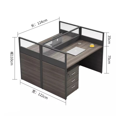 迅迈 双人位(带柜)1240*1240*1100mm 职员办公桌 现代工位 员工桌屏风 卡位卡座