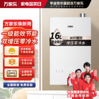 万家乐燃气热水器PL5一级能效零冷水燃气热水器家用智能防冻 16升一级能效零冷水AI单管加热 管道天然气