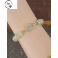 JiMi和田玉手串小众设计感环环相扣手链同心圆女手饰春夏节日礼物