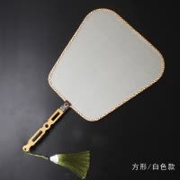 精品空白熟绢扇矾绢团扇工笔手绘画圆扇DIY宫扇古典中国风扇 三维工匠 八瓣海棠(红色扇面)