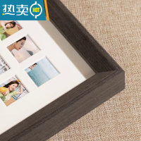 敬平画框九宫格diy相框定制实木挂墙情侣闺蜜生日七夕创意礼物 哑光黑实木框 大48宫格[相框40*50cm]