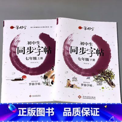 全2册-7年级上册+下册 同步字帖 [正版]七年级上册下册数学专项训练初中生运算计算题必刷题升级卡同步练习册人教版初一基
