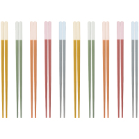 康巴赫筷子果缤纷五彩分食合金筷子不易发霉防滑10双装KH-JKGB02
