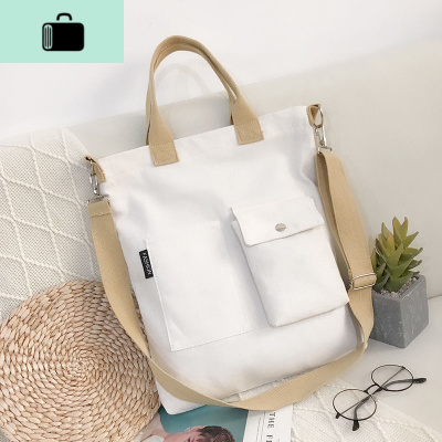 帆布包女学生韩版大容量ulzzang单肩斜跨百搭包ins原宿手提帆布袋NEW LAKE女手包