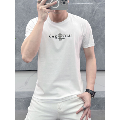 新款男士欧货夏季短袖T恤男潮牌修身百搭体恤男装网红