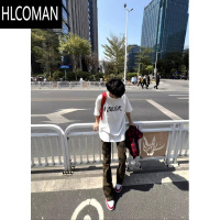 HLCOMAN国潮美式高街痞帅短袖t恤男夏季新款设计感小众情侣圆领上衣