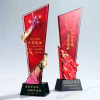 退伍八一军人纪念品送战友礼品定制品创意军旅老兵退役纪念品奖杯 29*8*6cm