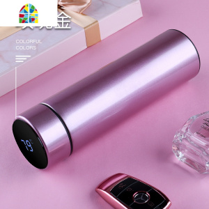 智能保温杯女男士304不锈钢测温度礼品杯子茶杯刻字定制logo FENGHOU 亚光直杯黑色500ml