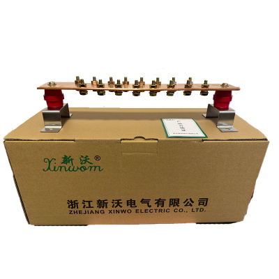 新沃 (支持定制)接地汇流排 5×60×400mm 16个M8接线端子(双排交错) 套