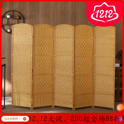 BONJEAN创意手工编屏风隔断时尚简约客厅卧室折屏简易折叠移动实木屏风