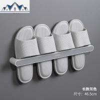 免打孔浴室拖鞋架卫生间简易后墙壁挂小鞋架家用经济型宿舍鞋架 三维工匠收纳层架