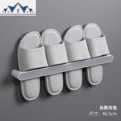 免打孔浴室拖鞋架卫生间简易后墙壁挂小鞋架家用经济型宿舍鞋架 三维工匠收纳层架