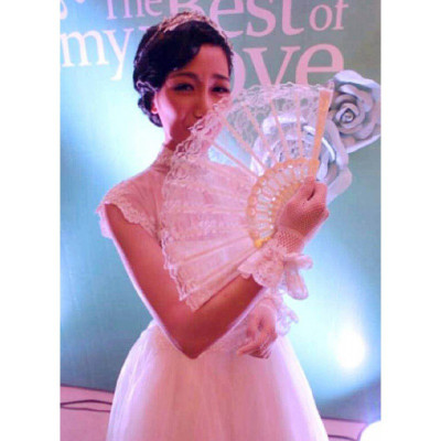 lolita欧式复古黑色蕾丝扇子舞蹈旗袍走秀舞台表演扇蕾丝扇子三维工匠粉红色