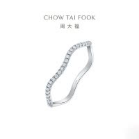 周大福 RINGISM系列 精美波浪18K金钻石戒指 U186472求婚戒指