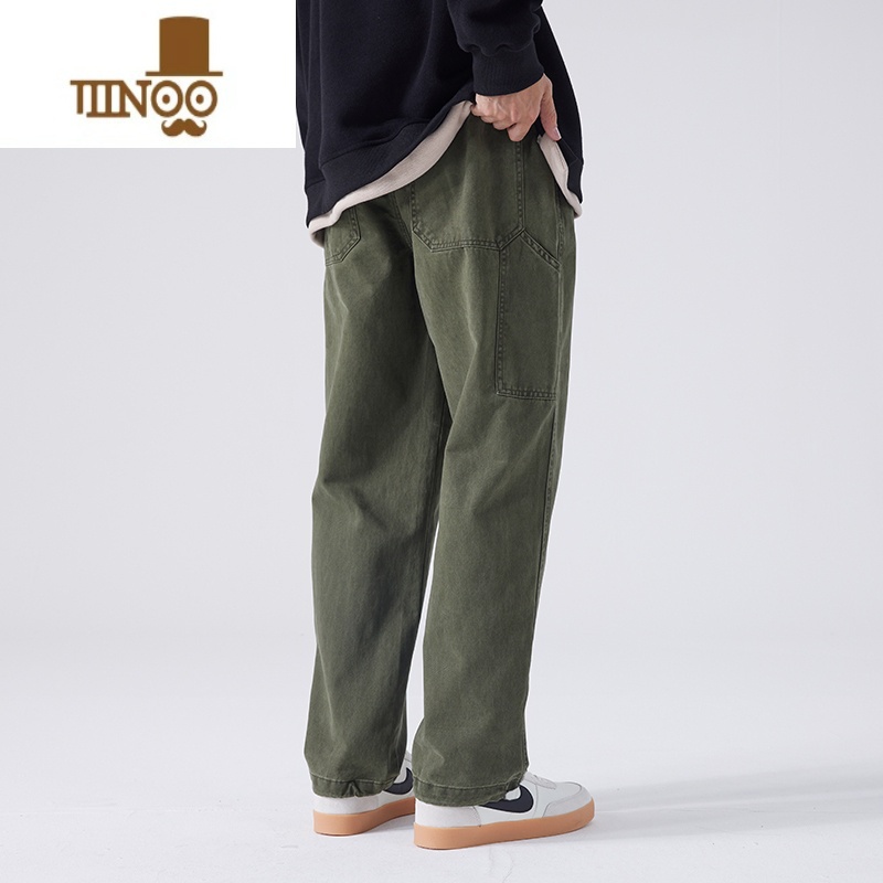 YANXU美式街头直筒裤子男工装裤夏季薄款ins复古宽松垂感阔腿休闲裤潮