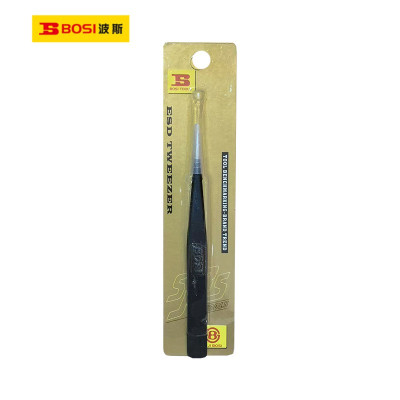 波斯(BOSI)防静电不锈钢尖头镊子(125×11×2mm)把