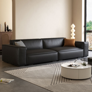 欧梵森 沙发大黑牛意式极简耐磨猫抓皮沙发简约现代小户型豆腐块直排科技布客厅沙发网红款客厅家具 2.2米直排三人位 亲肤科技布【海绵款】多色可选