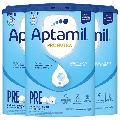 [3罐装]Aptamil德国原装进口爱他美经典版pre段0-6个月婴幼儿配方奶粉800g