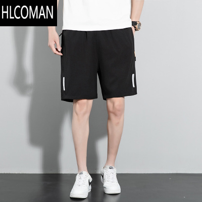 HLCOMAN潘星星黑金店专属冰丝裤新款运动短裤休闲裤男拉链冰丝裤五分裤