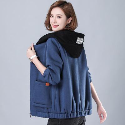 仙依琦连帽女士卫衣2021春秋新款韩版女长袖洋气宽松时尚上衣外套3262