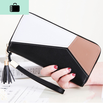 钱包女长款韩版学生女士手拿包拼接撞色拉链包手机包女NEWLAKE女手包