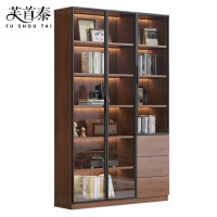芙首泰玻璃门书柜三门三抽1200*320*2000mm个
