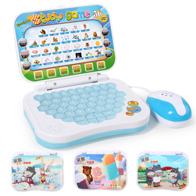 乐童童玩具投影多功能中英文点读机学习机早教机升级版粉蓝适用年龄3-6岁ABS包装265*40*165mm