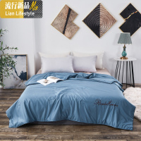 可水洗天丝空调被冰丝夏凉被夏季双人单人纯色双面春秋薄被子 三维工匠