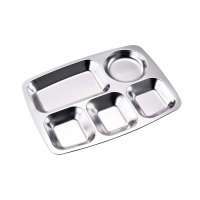 不锈钢食堂分格盘 36*27*2.5cm 6格