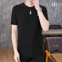 冰丝短袖T恤男士夏季薄款透气修身上衣服大码体恤汗衫男镂空半袖
