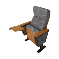 臻远ZY-LTY-61礼堂椅剧院椅会议室椅子灰色带前写字板单人位