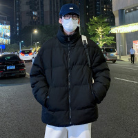 男女同款冬季棉服韩版纯色立领开衫棉衣情侣装面包服外套可印