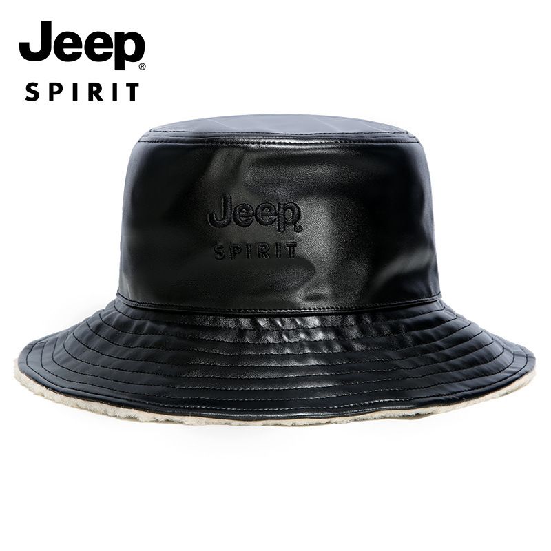 JEEP SPIRIT吉普正品帽子情侣款加绒双面戴盆帽渔夫帽