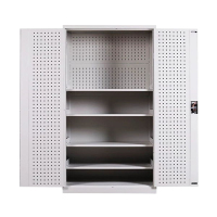 乙壬工具柜加厚铁皮储物柜工厂车间用带抽屉汽修多功能收纳柜通门带网柜灰白色