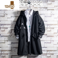 YANXU白糖玫瑰机能工装风衣外套男中长款痞帅青少年连帽oversize