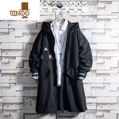 YANXU白糖玫瑰机能工装风衣外套男中长款痞帅青少年连帽oversize