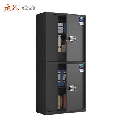 质凡 保密柜通双节带抽黑色/国保密码锁款 /ZF-BMG053/1850*420*900mm(厚度0.8mm)