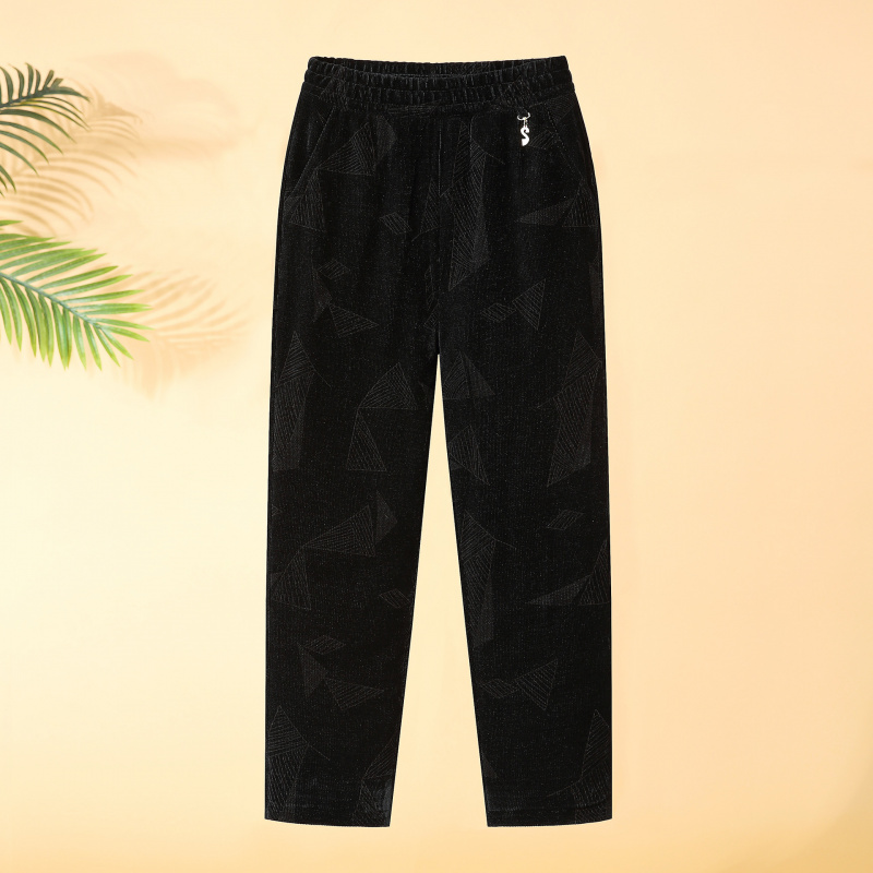 新款妈妈裤子洋气中老年人40-60岁松紧腰长裤加棉加厚保暖长裤子