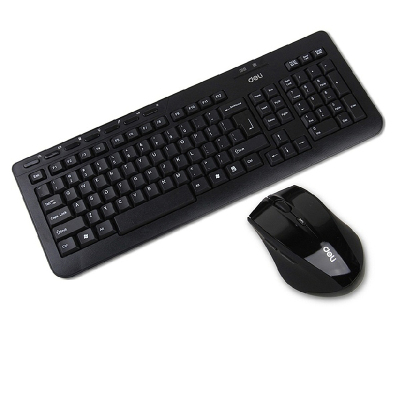 得力（deli）3729无线多媒体键盘鼠标礼品套装黑色