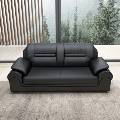 臻远 ZY-SFZH-12 商务办公室沙发 会客办公沙发茶几组合 牛皮双人位