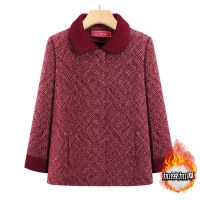 中老年毛呢外套女秋冬新款妈妈装水貂绒老人奶奶太太宽松洋气冬装