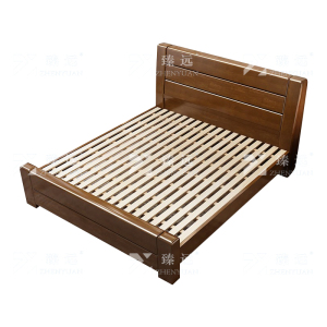 臻远 ZY-X76 胡桃木 1.5米框架床+10CM椰棕床垫