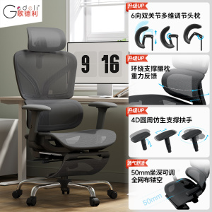 歌德利G22-2代人体工学椅电脑椅乳胶办公椅子家用舒适久坐转椅学生椅