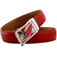 都利路新款女士真皮皮带休闲百搭二层牛皮荔枝纹自动扣腰带 女