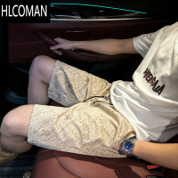 HLCOMAN潮牌印花短裤男休闲运动五分裤薄款中裤子2025新款夏季印花大裤衩