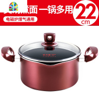 不粘锅汤锅家用双耳炖锅电磁炉煲汤锅煮粥火锅煮面锅 FENGHOU 天蓝色